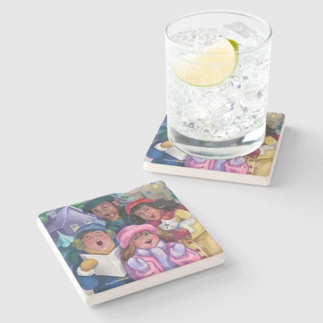 Go a Caroling Stone Coaster (Side)