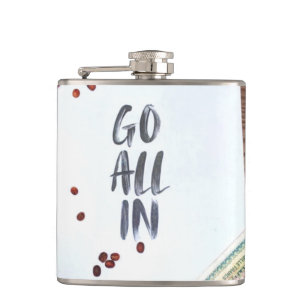 Go All In, Travel Take A Risk Hip Flask