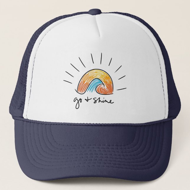 Go and Shine Sunshine Graphic Trucker Hat (Front)