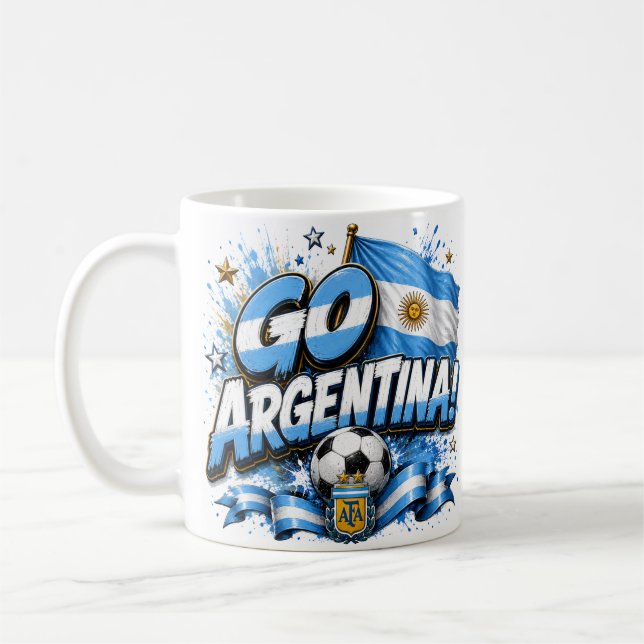 Go Argentina Soccer Design | Argentin Coffee Mug (Left)