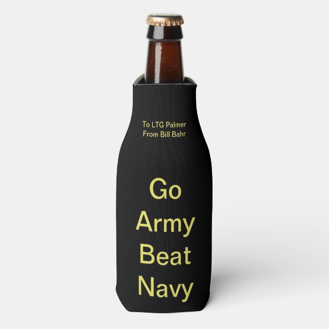 Go Army Beat Navy Beer Bottle Cozy Bottle Cooler (Bottle Front)