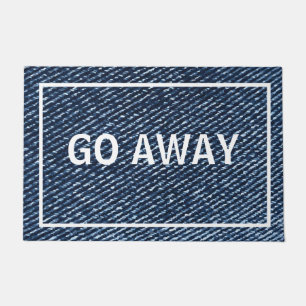 Go Away Custom Funny Rustic Burlap Doormat