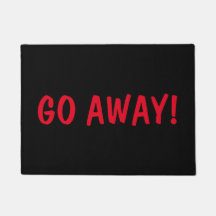 "Go Away!" Doormat Black & Red