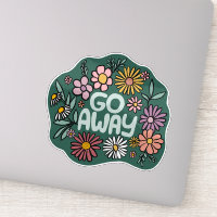 GO AWAY Funny Floral Cute Daisy Hand-Drawn