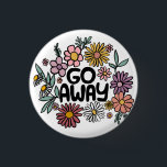 GO AWAY Funny Floral Cute Daisy Hand-Drawn 3 Cm Round Badge<br><div class="desc">Sweet drawing! Check my shop for more options or let me know if you'd like something custom! I can create custom art if you like! :) Just send me a direct message.</div>