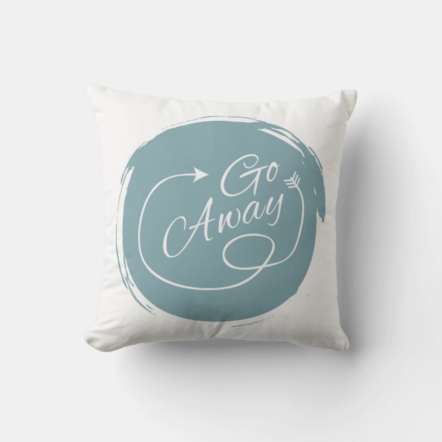 Go Away Funny Typography Modern Arrow Minimalist Cushion (Front)