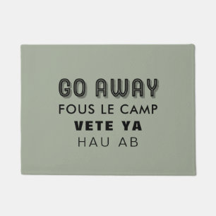GO AWAY / GET LOST IN FOUR LANGUAGES DOORMAT