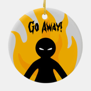 Go Away!Go Away! Ceramic Tree Decoration