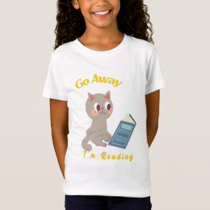 Go Away, I'm Reading Funny Cat Reading  T-Shirt