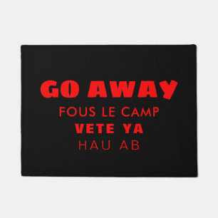 Go Away in Four Languages Antisocial Doormat