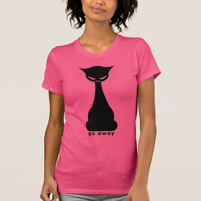Go Away Mean Cat T-Shirt (Front)
