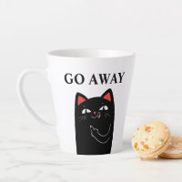 Go Away Middle Finger Black Cat Funny