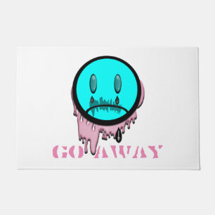 Go Away Pastel Goth Crying Emoji Floor Mat