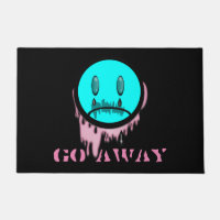 Go Away Pastel Goth Crying Emoji Floor Mat