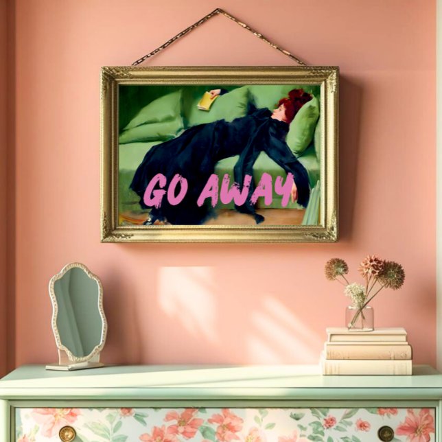 Go Away Wall Art, Vintage Altered Woman Portrait Poster (Creator Uploaded)