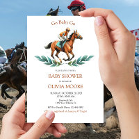 Go Baby Go, Greenery Horse Race Baby Shower