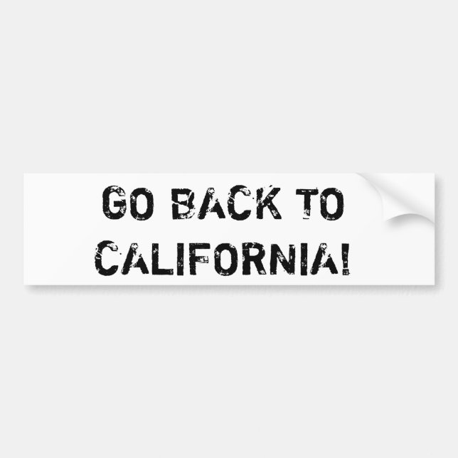 Go back to California Bumper Sticker (Front)