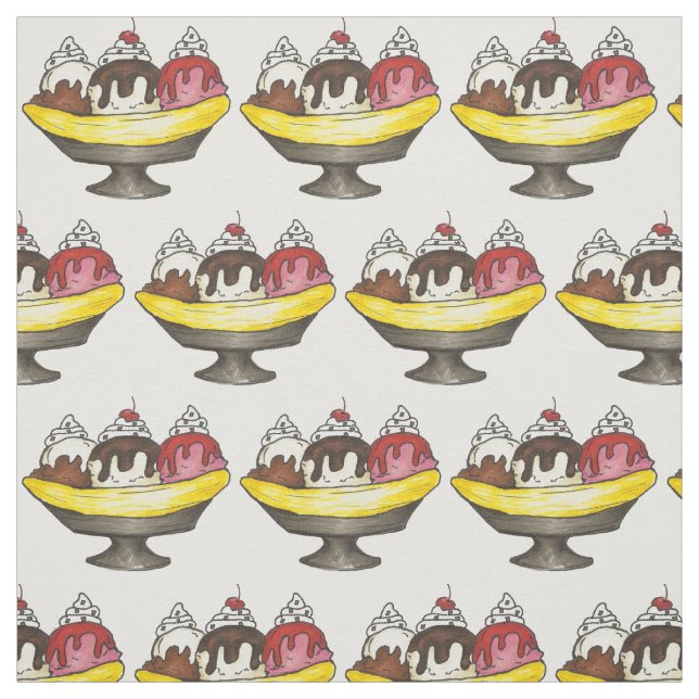 Go Bananas Banana Ice Cream Split Fabric (Swatch)