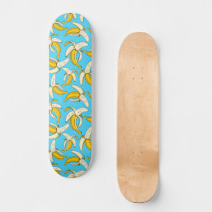 Go Bananas Blue and Yellow Banana Fruit Patterned Skateboard