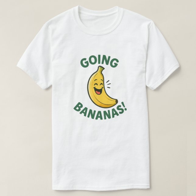 Go Bananas! Cheerful Cartoon Banana T-Shirt (Design Front)