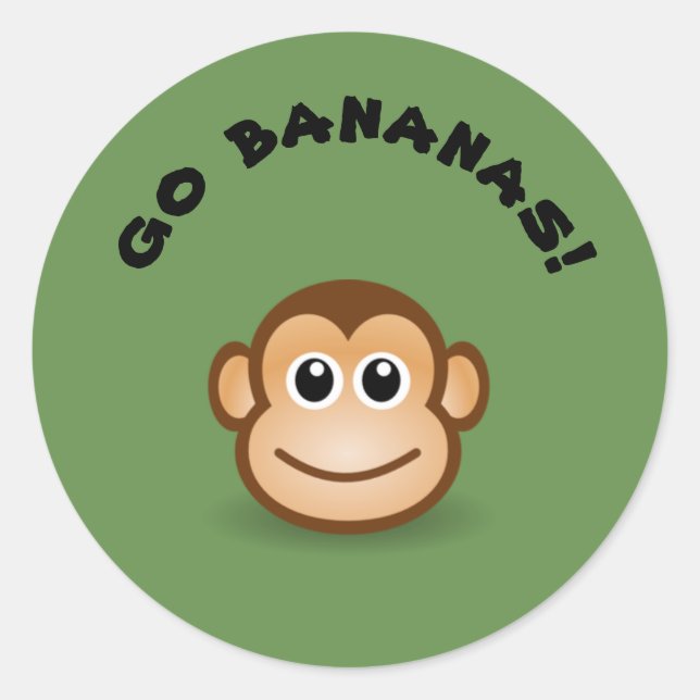 go bananas classic round sticker (Front)