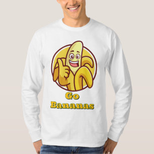 Go Bananas! Long Sleeve T‑Shirt Fun Graphic Tee