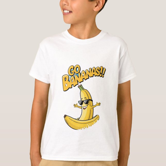 Go Bananas! Surfing Banana Kids' T-Shirt (Front)
