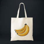 Go Bananas Yellow Banana Bunch Fruit Tote Bag<br><div class="desc">Tote bag features an original marker illustration of a bunch of yellow bananas.</div>