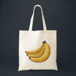 Go Bananas Yellow Banana Bunch Fruit Tote Bag<br><div class="desc">Tote bag features an original marker illustration of a bunch of yellow bananas.</div>