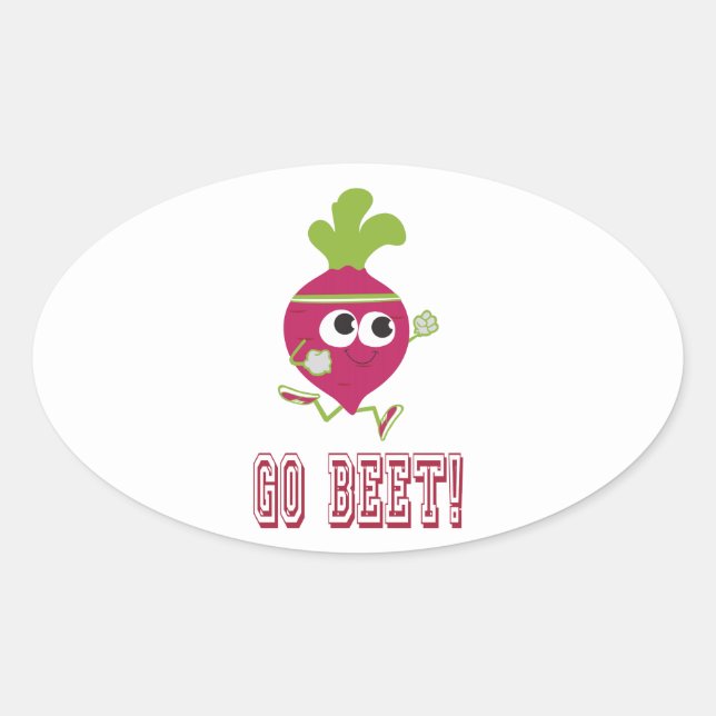 Go Beet! Oval Sticker (Front)