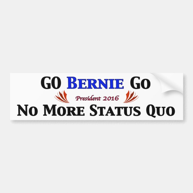 Go BERNIE Go  (White Bkgrd) Bumper Sticker (Front)