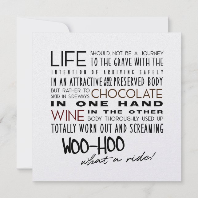 GO BIG OR GO HOME! 5.25 x 5.25 card (Front)