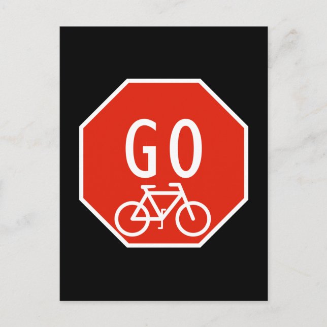 Go Bike Sign Postcard (Front)