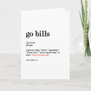 'Go Bills' 5" x 7" Folded Christmas Card