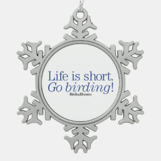 Go Birding! Snowflake Pewter Christmas Ornament