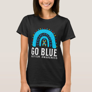 Go Blue Autism Awareness Support Gifts Blue Ribbon T-Shirt