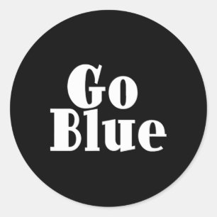 Go Blue Team Spirit Gear Color War Royal Blue Wins Classic Round Sticker