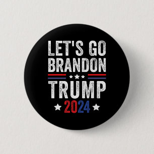 Go Brandon Trump 2024 Anti Liberal Us Flag  6 Cm Round Badge