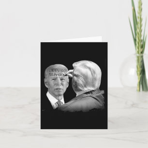 Go Brandon Trump Writes On Bidens Forehead Card