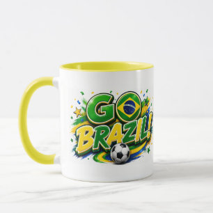 GO Brazil Patriotic Soccer Fan Mug Brazilian