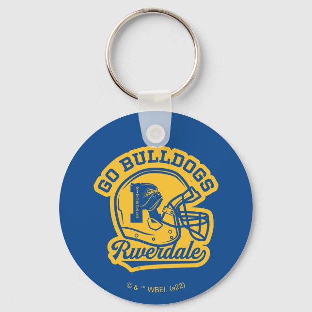 Go Bulldogs Football Helmet Icon Key Ring (Front)