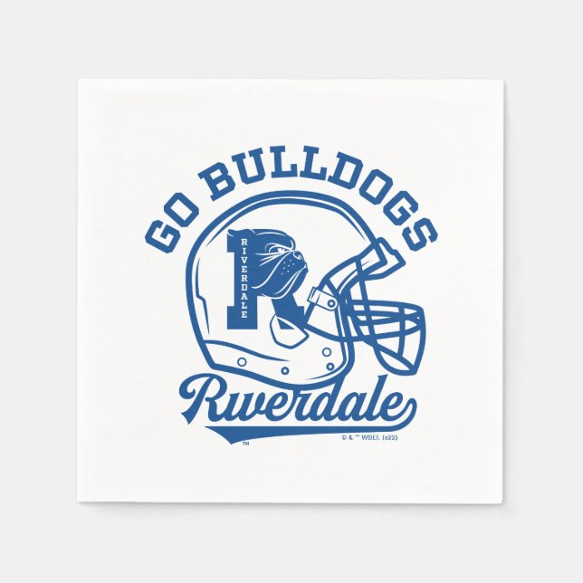 Go Bulldogs Football Helmet Icon Napkin (Front)