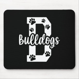 Go Bulldogs Pawprint School Mascot Spirit Football Mouse Pad