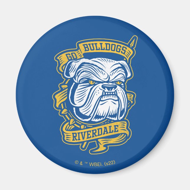 Go Bulldogs - Riverdale Mascot Banner Magnet (Front)