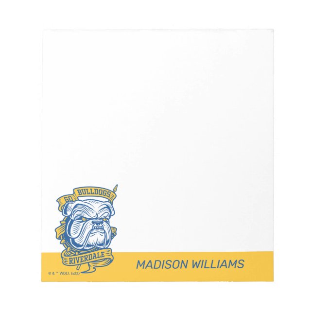 Go Bulldogs - Riverdale Mascot Banner Notepad (Front)