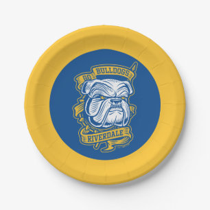 Go Bulldogs - Riverdale Mascot Banner Paper Plate