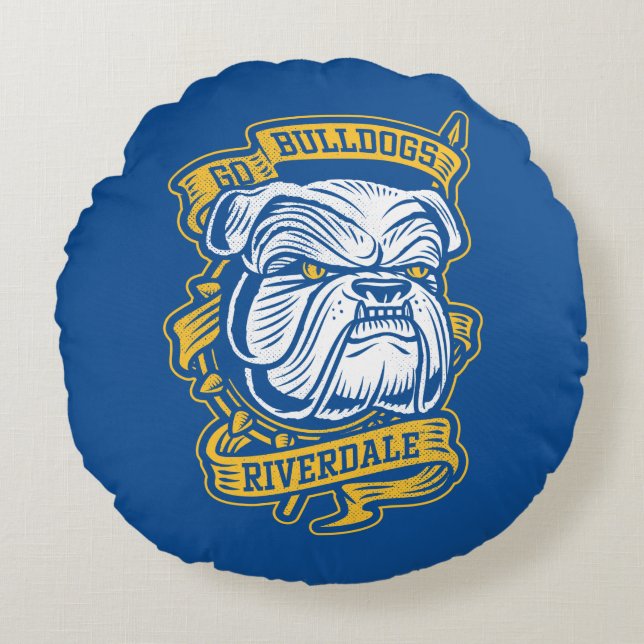 Go Bulldogs - Riverdale Mascot Banner Round Cushion (Front)