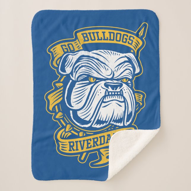 Go Bulldogs - Riverdale Mascot Banner Sherpa Blanket (Front)