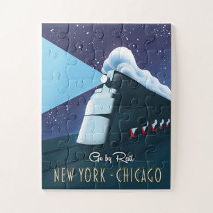 "Go by rail" New York - Chicago Jigsaw Puzzle