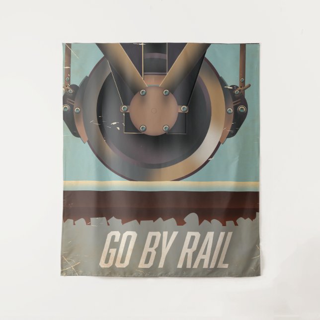 Go By Train Tapestry (Front)